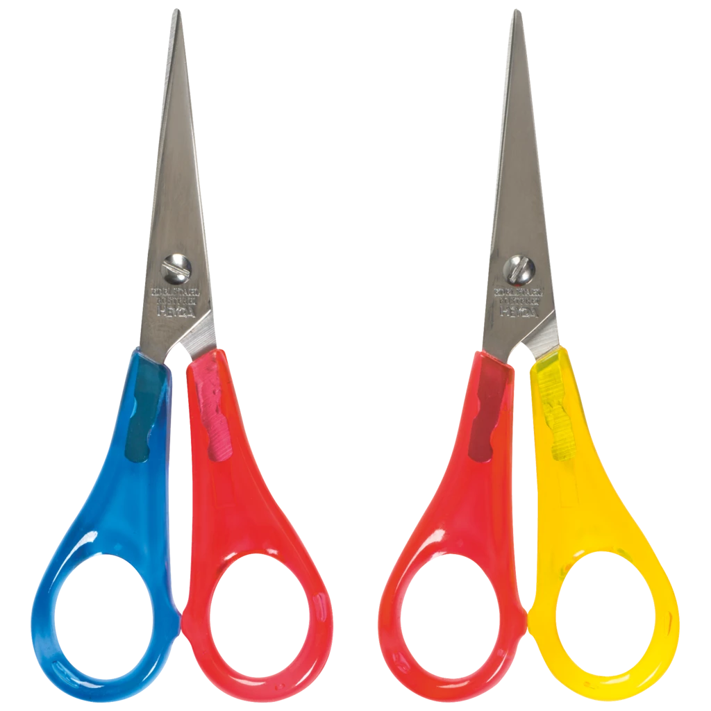 Kinderschere Linkshänder | spitz, 130 mm, sortiert, rot/gelb, rot/blau