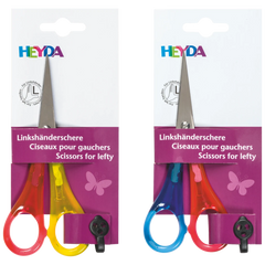 Kinderschere Linkshänder | spitz, 130 mm, sortiert, rot/gelb, rot/blau