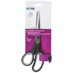 Universalschere Soft-Touch Linkshänder | spitz, 210 mm, schwarz/grau