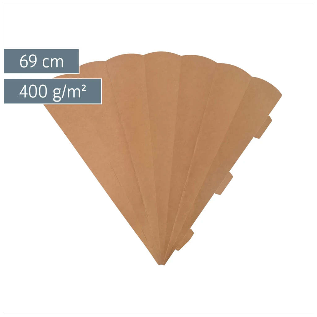 Schultüten-Zuschnitt | 69 cm, 400 g/m², natur