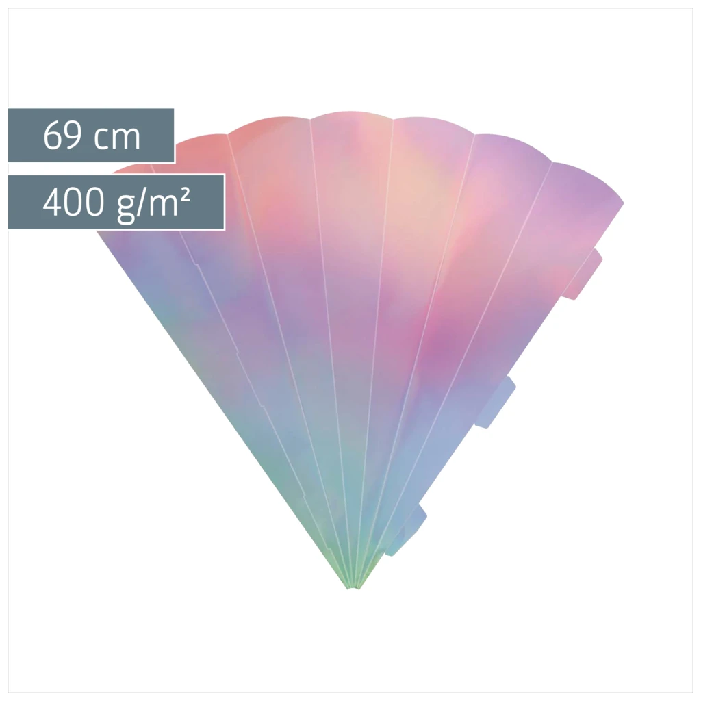 Schultüten-Zuschnitt | 69 cm, 400 g/m², silber irisierend