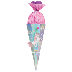 Schultüten-Zuschnitt | 69 cm, 400 g/m², silber irisierend