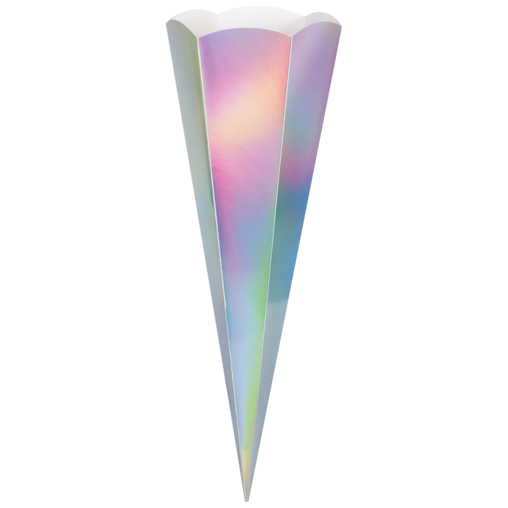 Schultüten-Zuschnitt | 69 cm, 400 g/m², silber irisierend