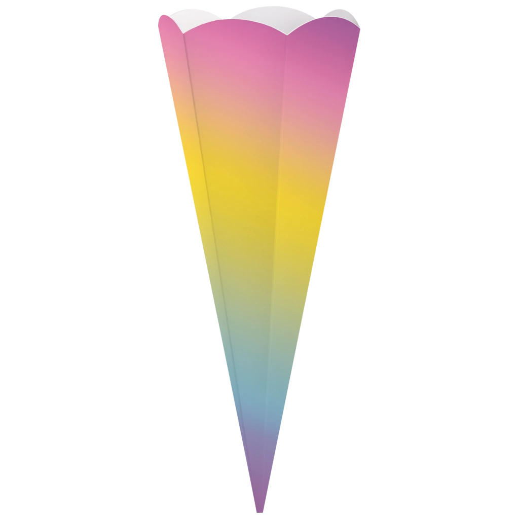 Schultüten-Zuschnitt | 69 cm, 400 g/m², regenbogen