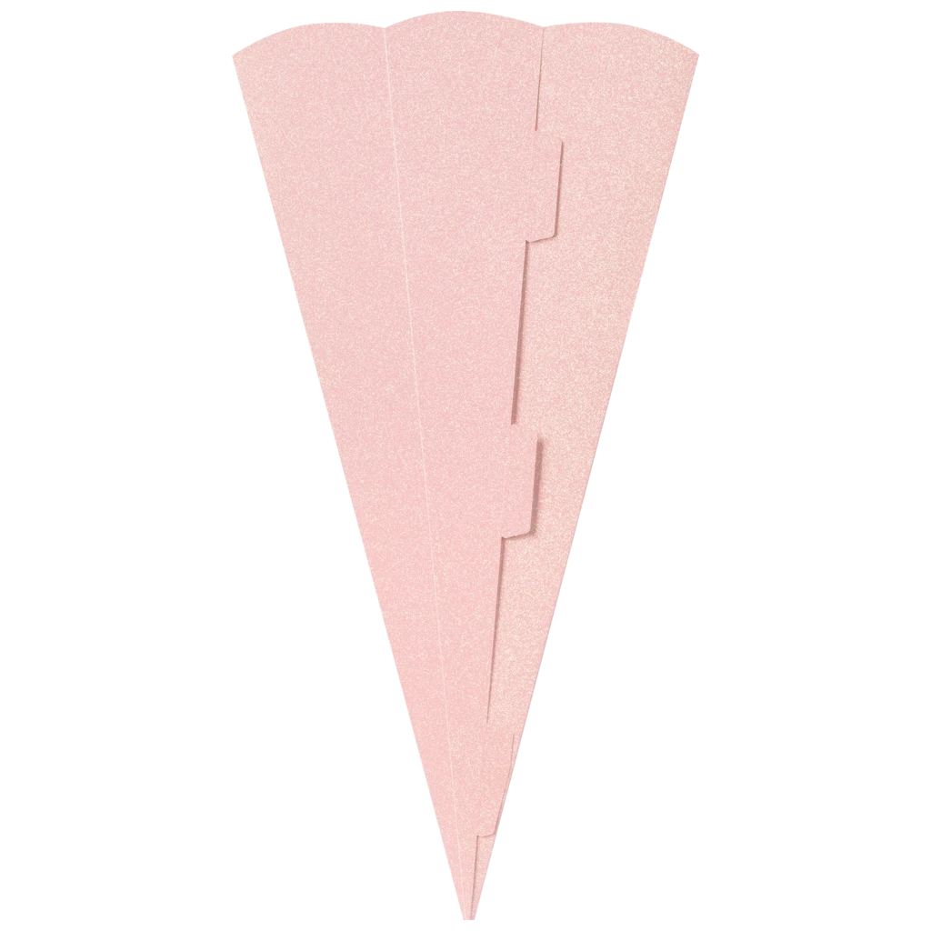 Schultüten-Rohling Zuschnitt mit Glitter | 69 cm, 400 g/m², rosa