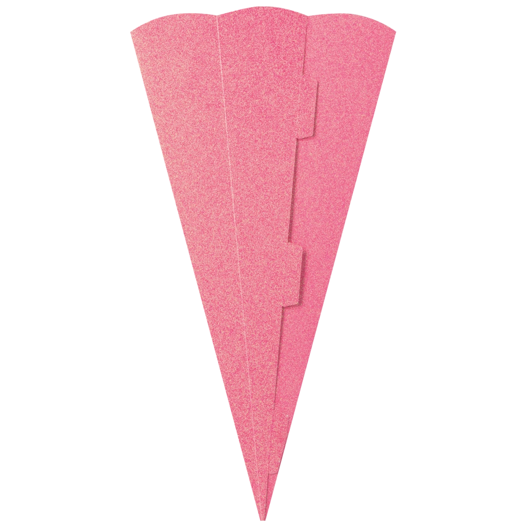 Schultüten-Rohling Zuschnitt mit Glitter | 69 cm, 400 g/m², pink
