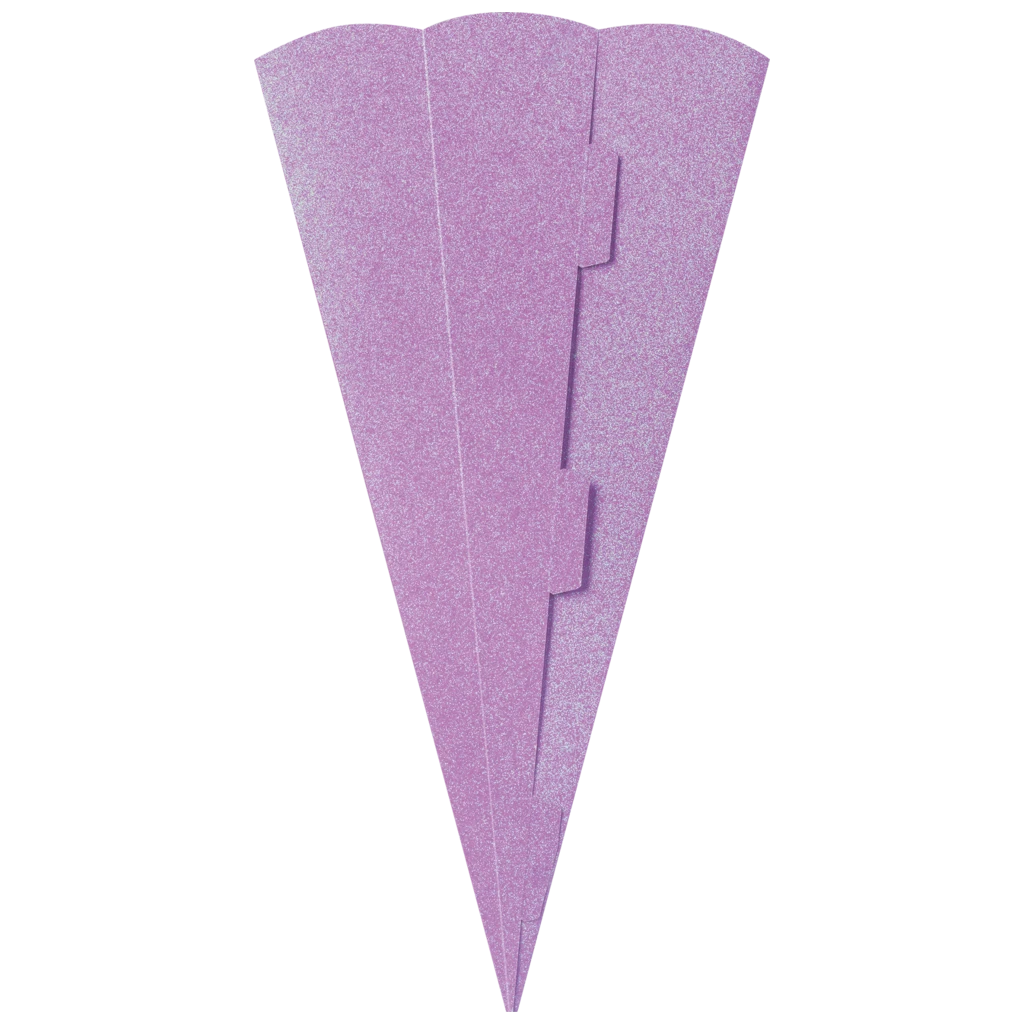 Schultüten-Rohling Zuschnitt mit Glitter | 69 cm, 400 g/m², violett