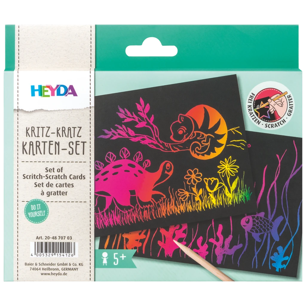 Kritz-Kratz Karten-Set | 185×157 mm, regenbogen