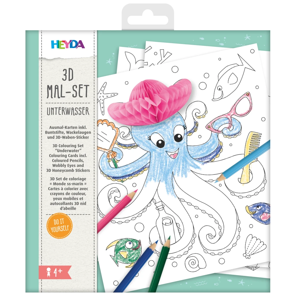 3D-Mal-Set „Unterwasser“ | 195×210 mm