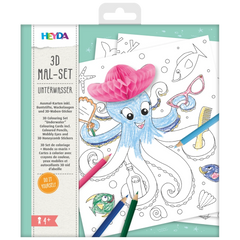 3D-Mal-Set „Unterwasser“ | 195×210 mm