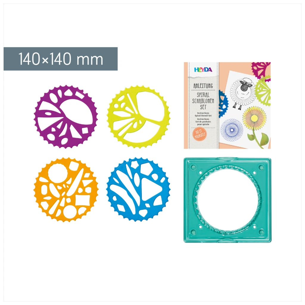 Spiralschablonen-Set | 140×140 mm, mehrfarbig