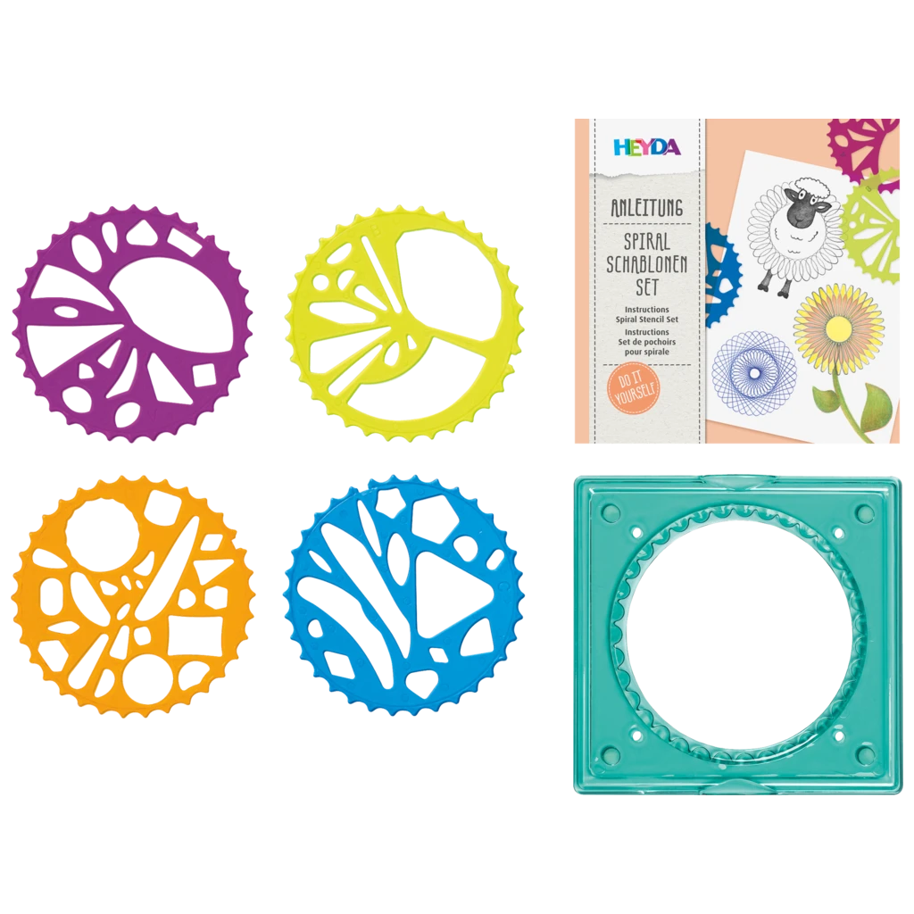 Spiralschablonen-Set | 140×140 mm, mehrfarbig