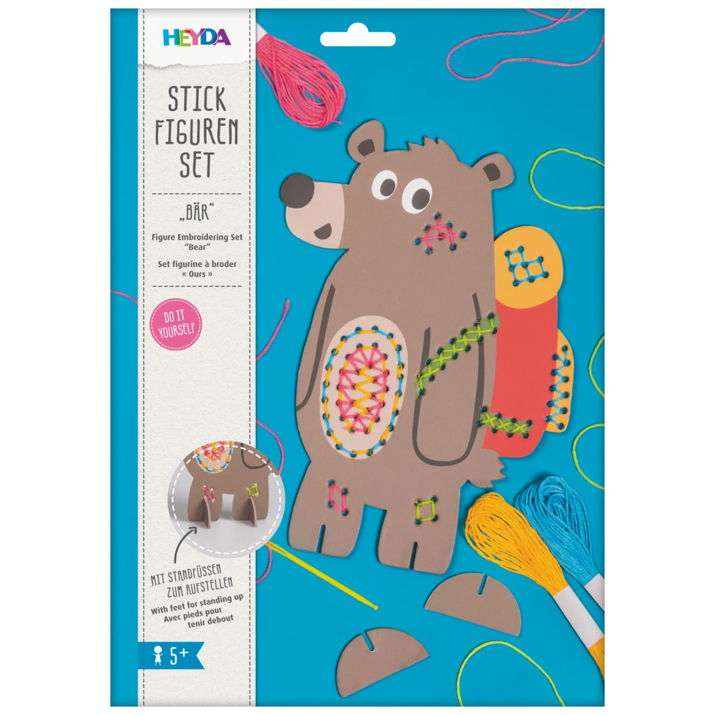Stick-Figuren-Set „Bär“ | 165×225×50 mm, mehrfarbig