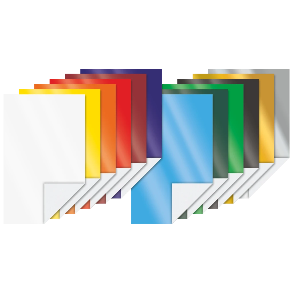 Glanzpapier-Bastelmappe (Buntpapier) | 18,5×29,5 cm, 12 Blatt, 80 g/m²