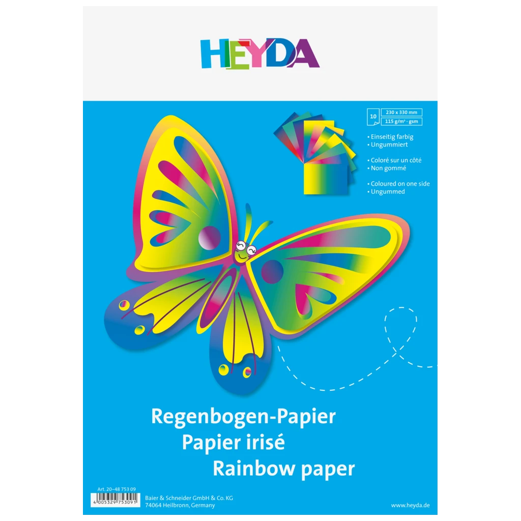 Regenbogen-Papier | 23×33 cm, 10 Blatt, 115 g/m², regenbogen