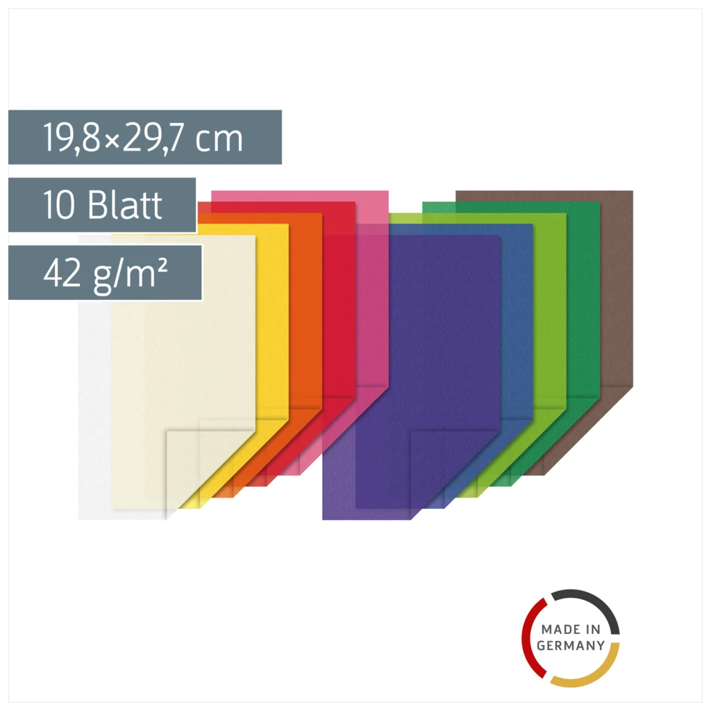 Transparentpapier „Drachenpapier“ Bastelmappe | 19,8×29,7 cm, 10 Blatt, 42 g/m²