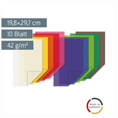 Transparentpapier „Drachenpapier“ Bastelmappe | 19,8×29,7 cm, 10 Blatt, 42 g/m²