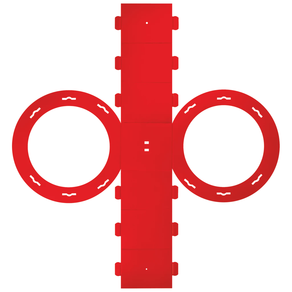 Rundlaternen-Zuschnitt | Ø 22 cm 12 cm, 400 g/m², hellrot