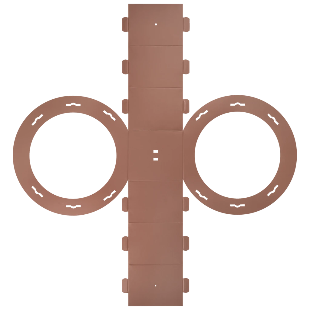 Rundlaternen-Zuschnitt | Ø 22 cm 12 cm, 400 g/m², mittelbraun