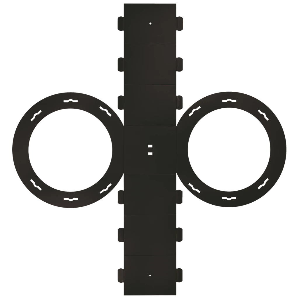 Rundlaternen-Zuschnitt | Ø 22 cm 12 cm, 400 g/m², schwarz