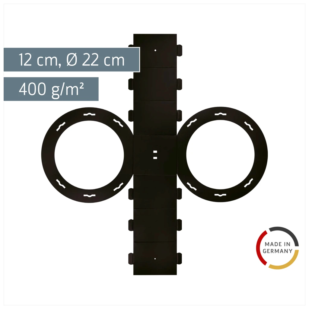 Rundlaternen-Zuschnitt | Ø 22 cm 12 cm, 400 g/m², schwarz