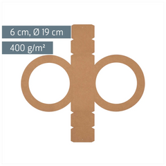 Rundlaternen-Zuschnitt | Ø 19 cm 6 cm, 400 g/m², natur