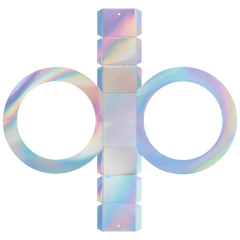 Rundlaternen-Zuschnitt | Ø 19 cm 6 cm, 400 g/m², silber irisierend