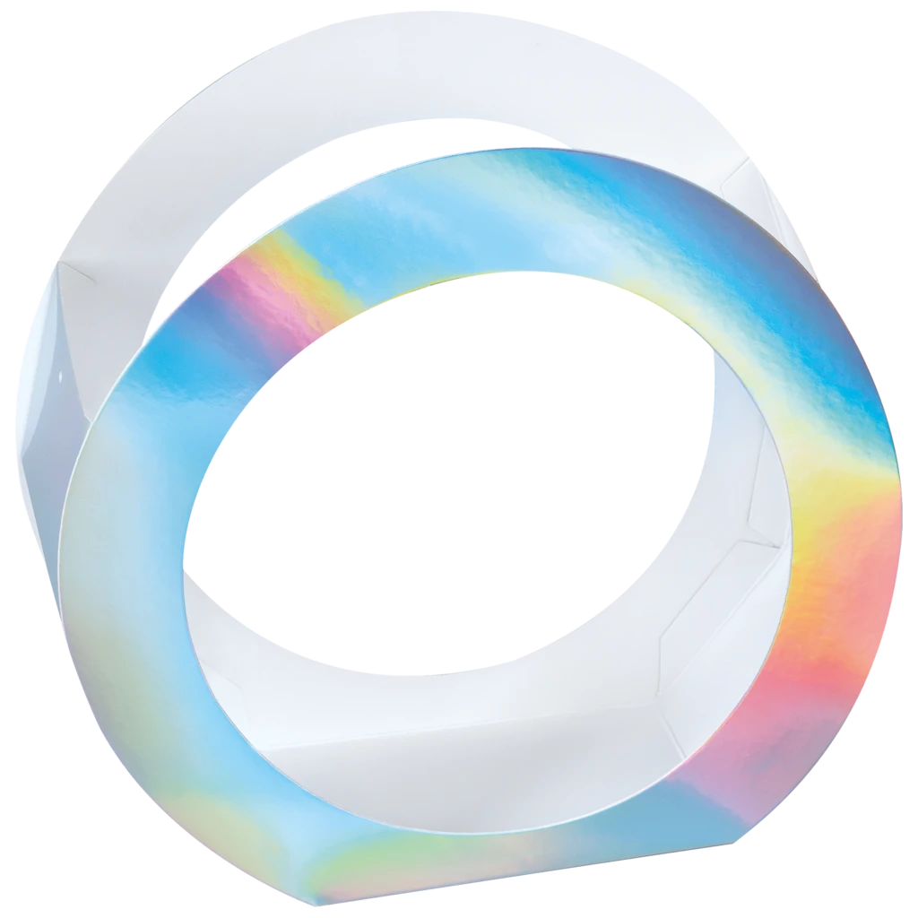 Rundlaternen-Zuschnitt | Ø 19 cm 6 cm, 400 g/m², silber irisierend