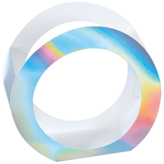 Rundlaternen-Zuschnitt | Ø 19 cm 6 cm, 400 g/m², silber irisierend