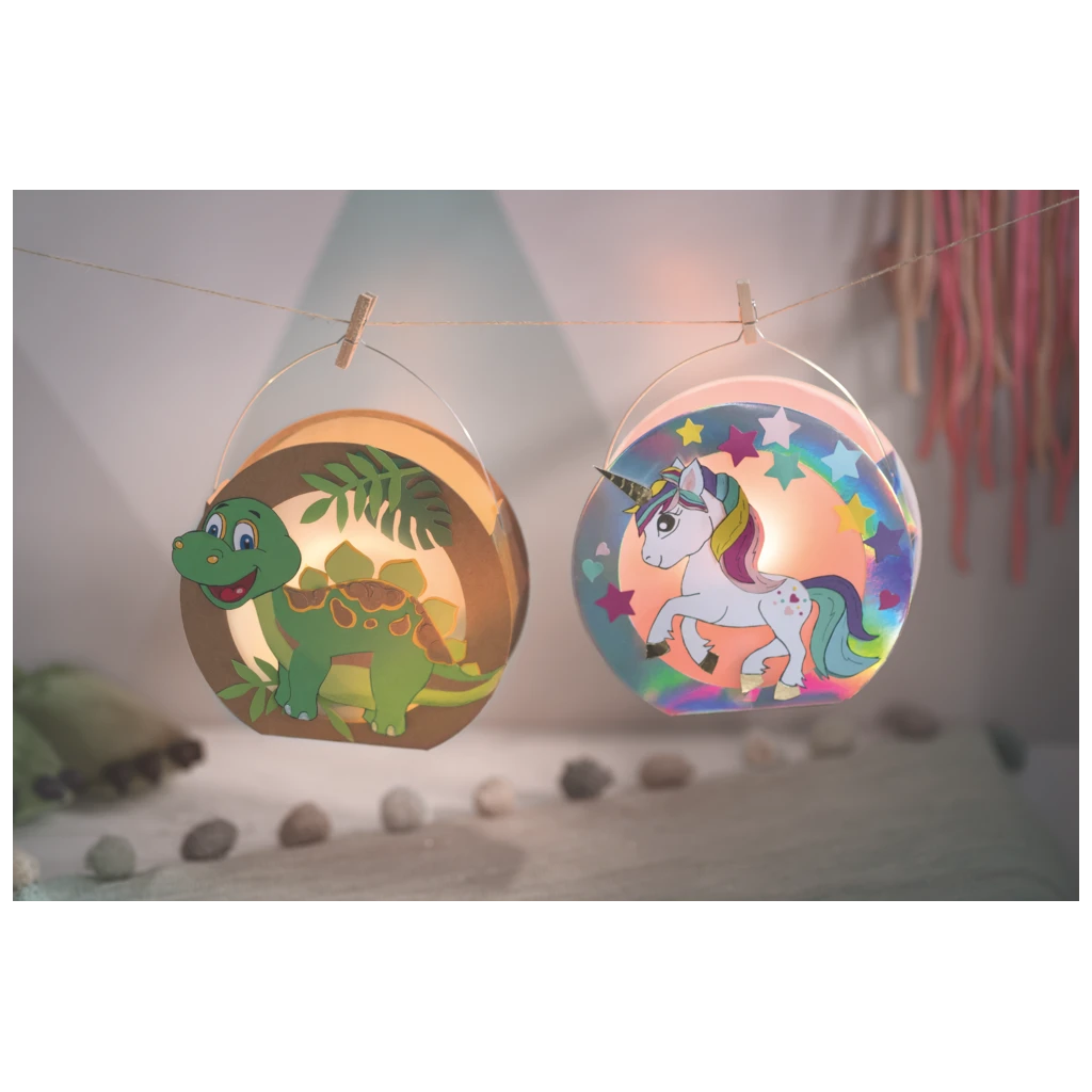 Rundlaternen-Zuschnitt | Ø 19 cm 6 cm, 400 g/m², silber irisierend