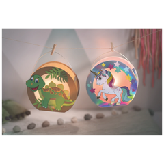 Rundlaternen-Zuschnitt | Ø 19 cm 6 cm, 400 g/m², silber irisierend