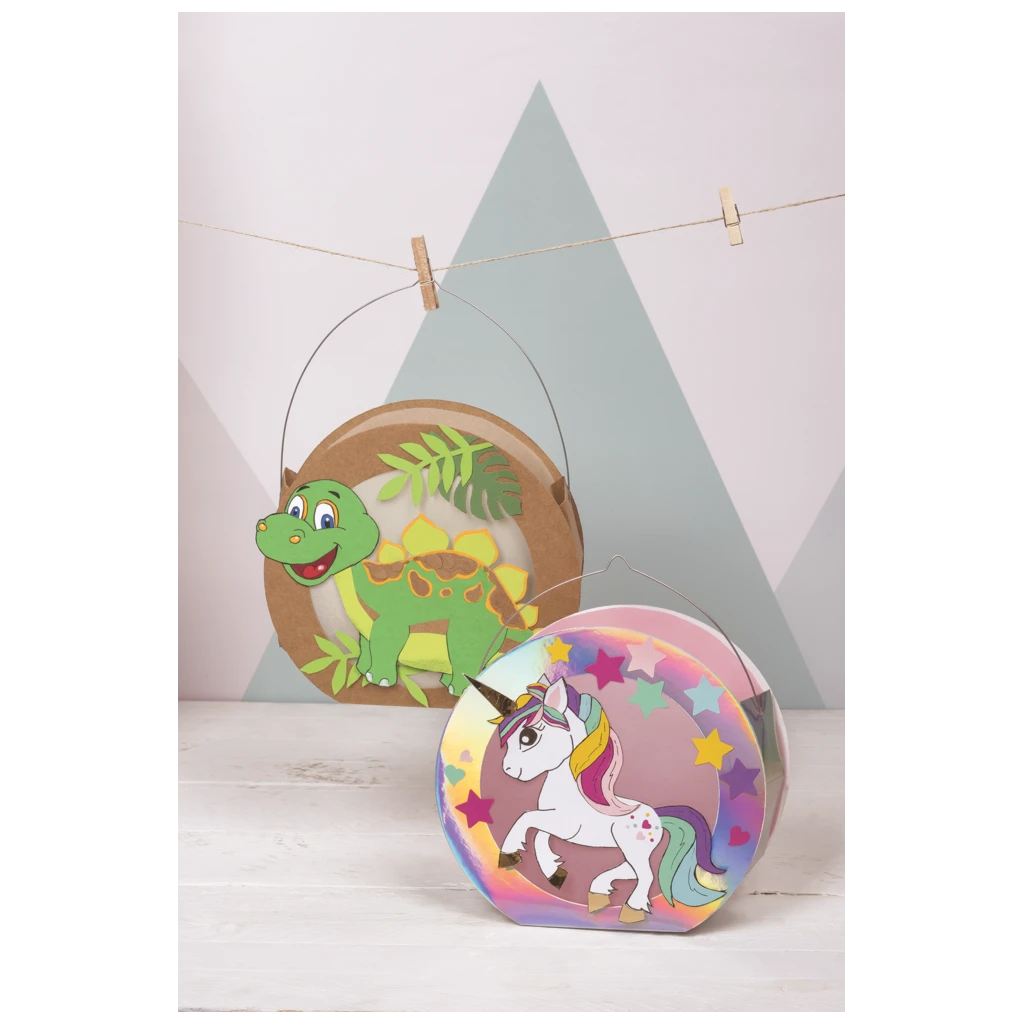 Rundlaternen-Zuschnitt | Ø 19 cm 6 cm, 400 g/m², silber irisierend