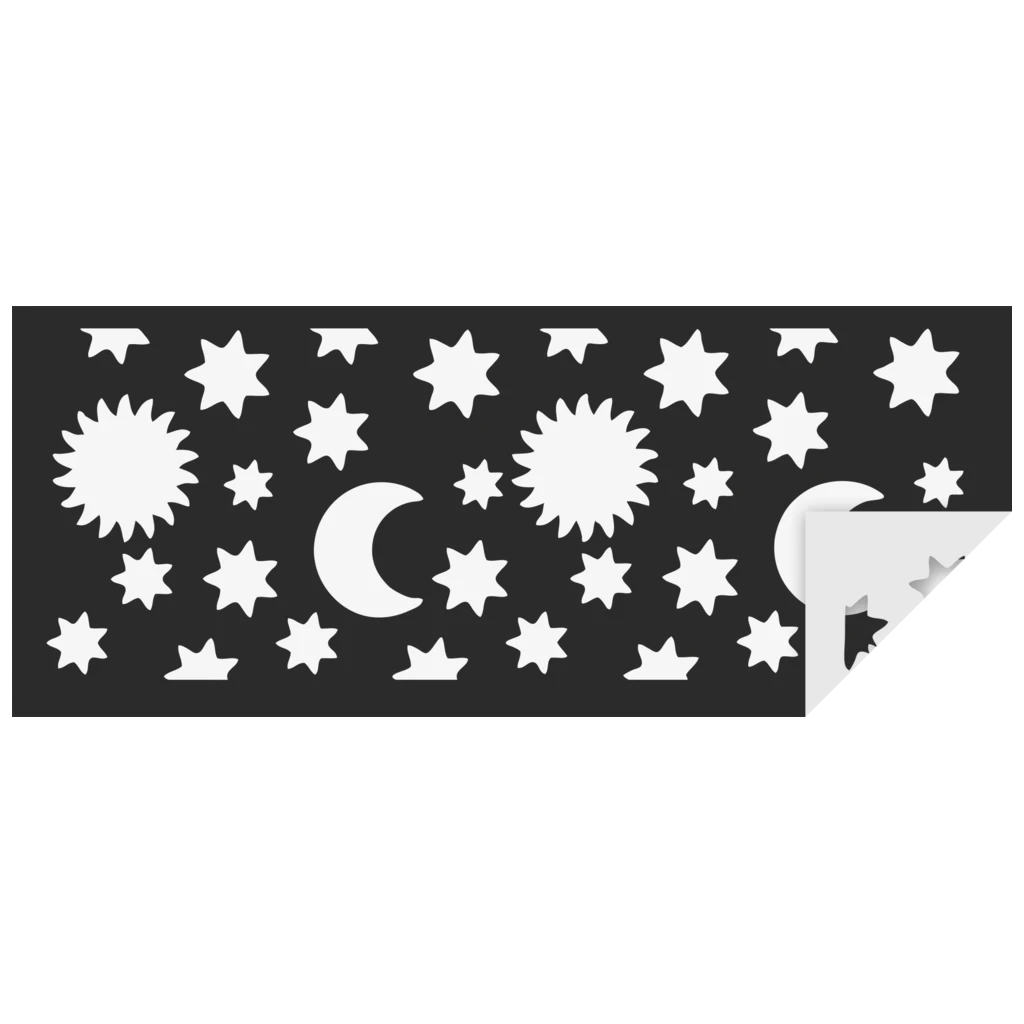 Laternen-Zuschnitt „Sonne - Mond - Sterne“ | 50×20,5 cm, 260 g/m², weiß/schwarz
