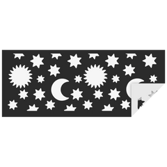 Laternen-Zuschnitt „Sonne - Mond - Sterne“ | 50×20,5 cm, 260 g/m², weiß/schwarz