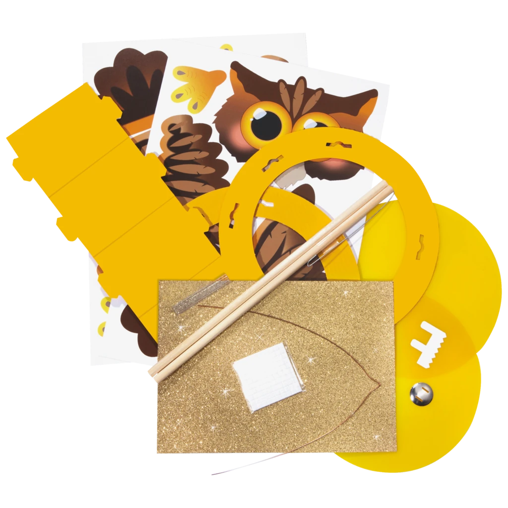 Laternen-Bastel-Set „Eule“ | gelb/braun