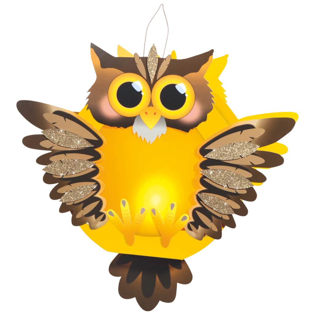 Laternen-Bastel-Set „Eule“ | gelb/braun