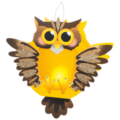 Laternen-Bastel-Set „Eule“ | gelb/braun