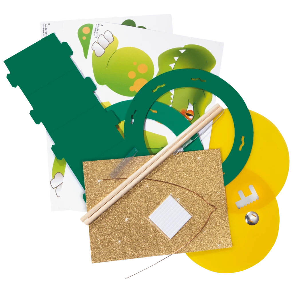 Laternen-Bastel-Set „Dino“ | gelb/grün