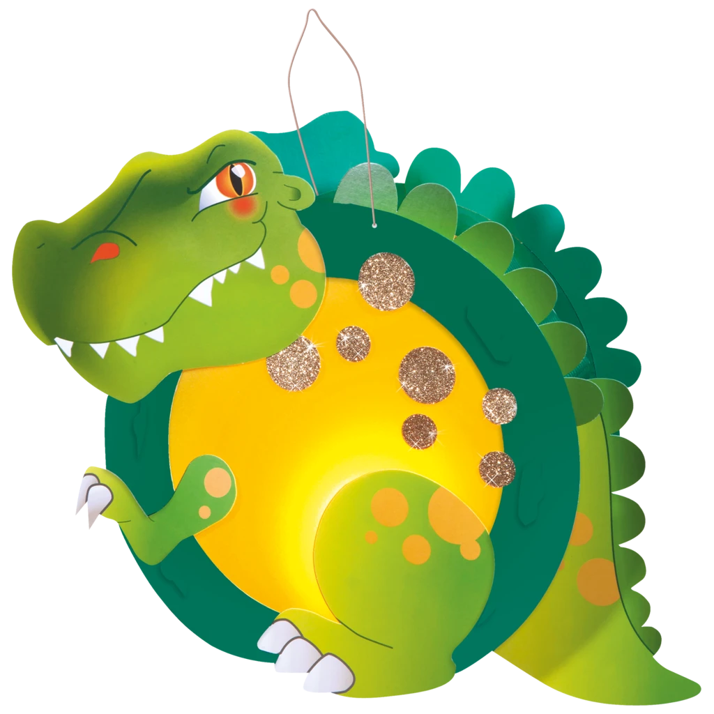 Laternen-Bastel-Set „Dino“ | gelb/grün