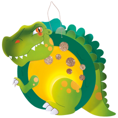 Laternen-Bastel-Set „Dino“ | gelb/grün