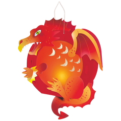 Laternen-Bastel-Set „Drache“ | orange/rot