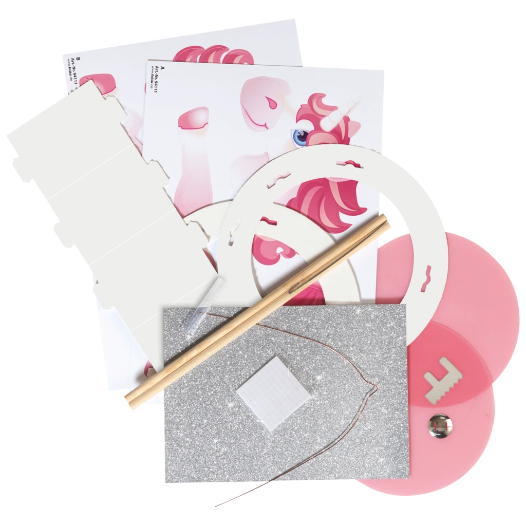 Laternen-Bastel-Set „Einhorn“ | weiß/pink