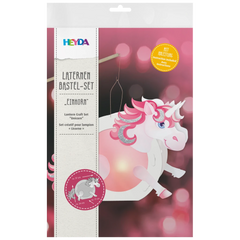 Laternen-Bastel-Set „Einhorn“ | weiß/pink