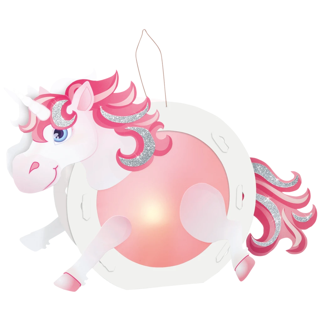 Laternen-Bastel-Set „Einhorn“ | weiß/pink