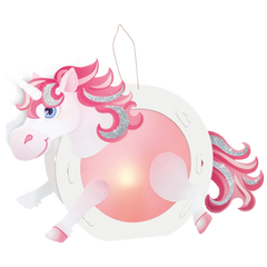 Laternen-Bastel-Set „Einhorn“ | weiß/pink