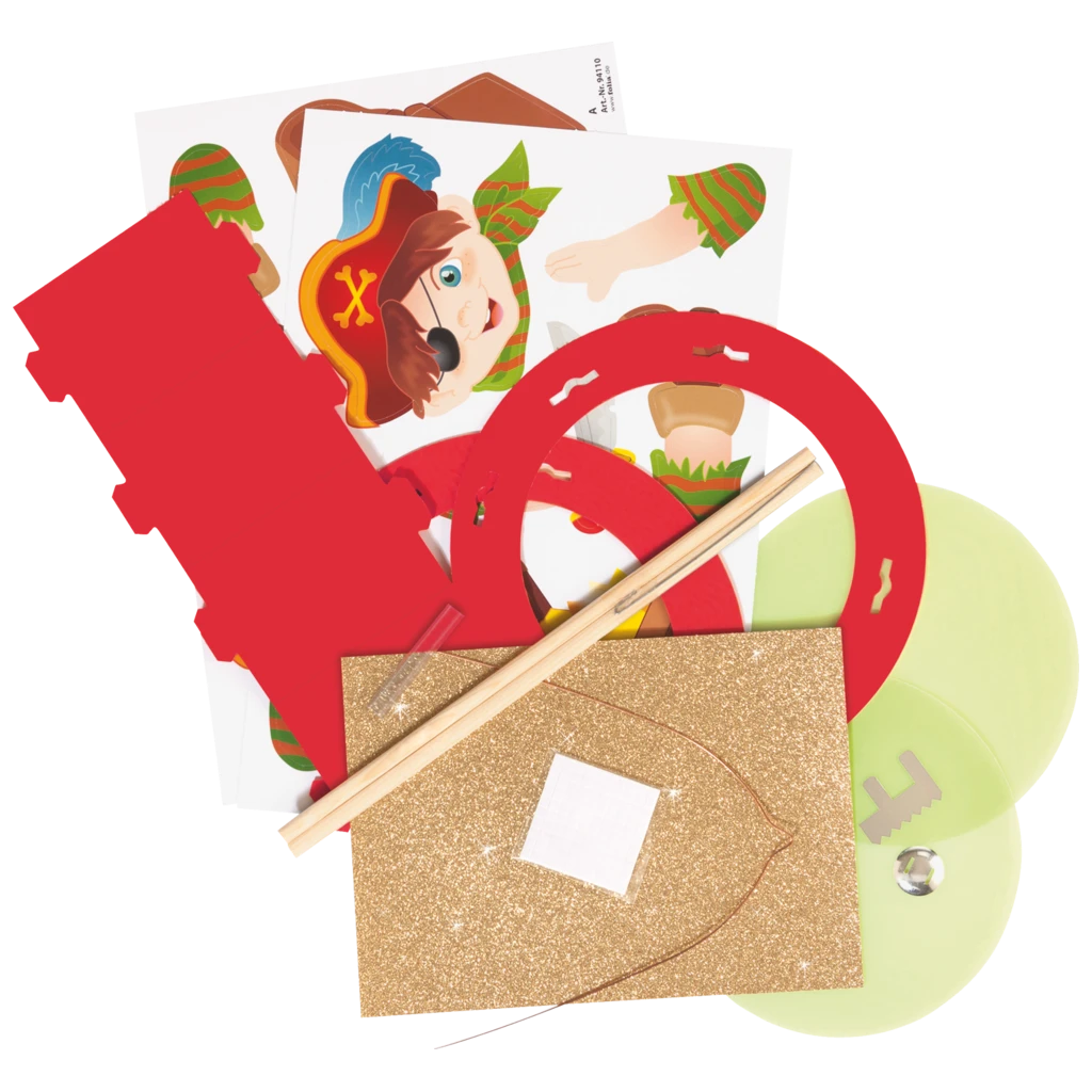 Laternen-Bastel-Set „Pirat“ | rot/bunt