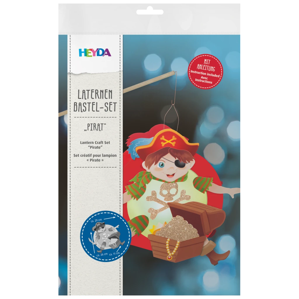 Laternen-Bastel-Set „Pirat“ | rot/bunt