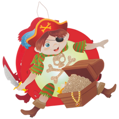 Laternen-Bastel-Set „Pirat“ | rot/bunt