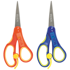 Kinderschere Soft-Touch | spitz, 135 mm, sortiert, blau, orange