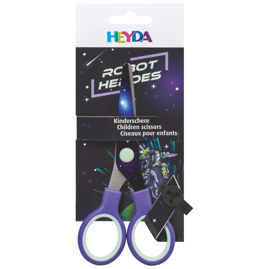 Kinderschere Robot Heroes mit Motivdruck | abgerundet